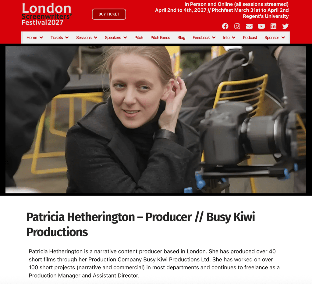 Patricia Hetherington image and bio on the LSWF Pitch Execs page (1/2) 